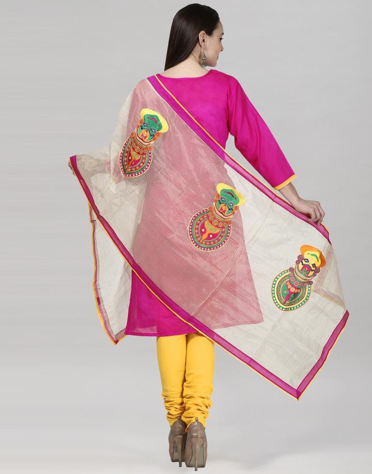 Pink Silk Embroidered Unstitched Salwar Suit | Sudathi