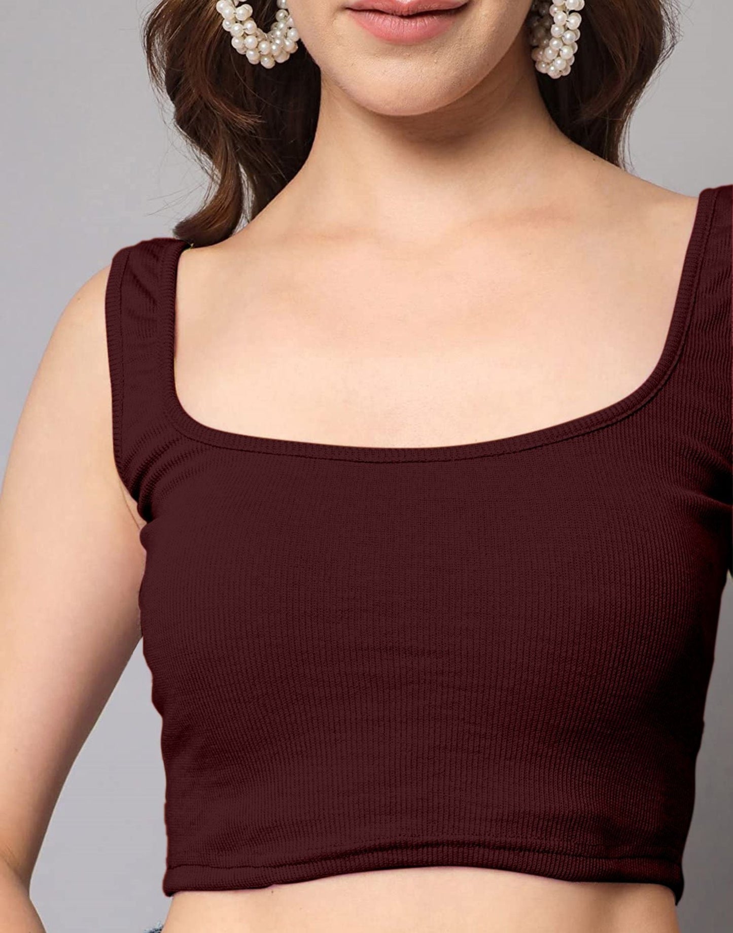 Maroon Square Neck Tank Top | Sudathi