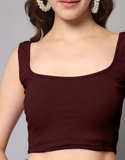 Maroon Square Neck Tank Top | Sudathi