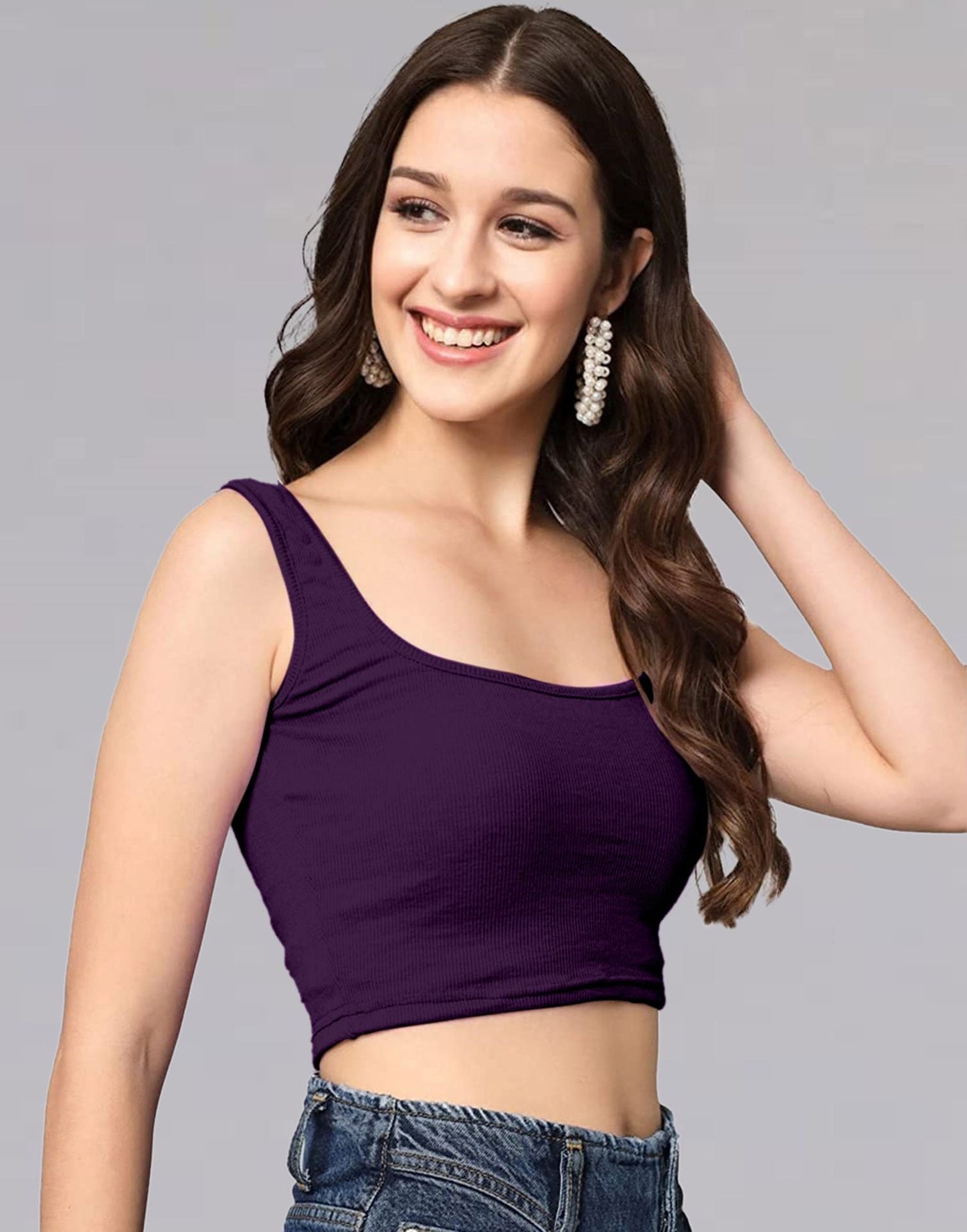 Purple Square Neck Tank Top | Sudathi