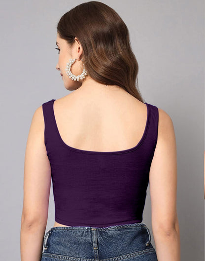 Purple Square Neck Tank Top | Sudathi