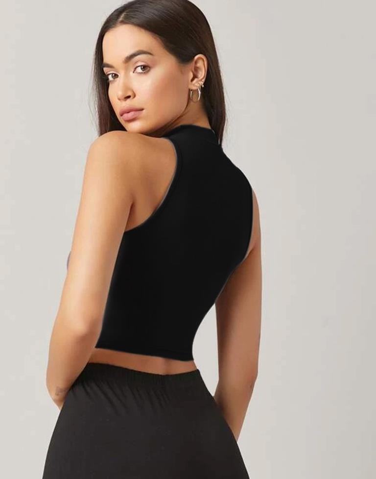 Black Plain Tank Top | Leemboodi