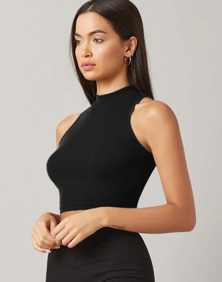 Black Plain Tank Top | Leemboodi