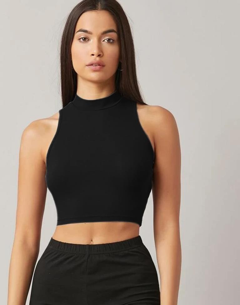 Black Plain Tank Top | Leemboodi