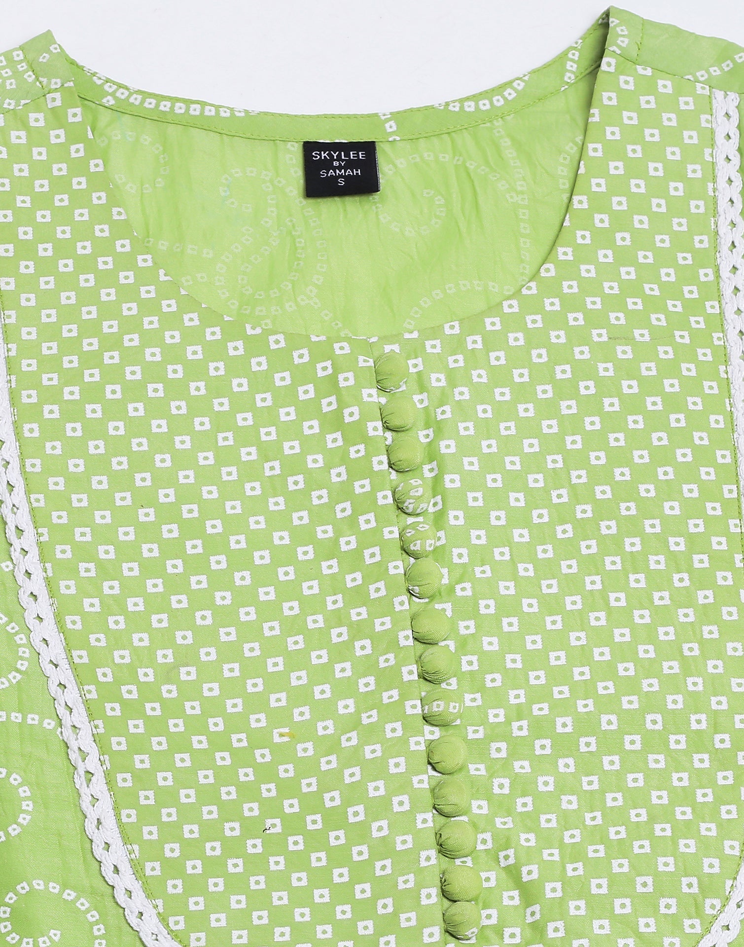 Green Printed Kurti With Pant And Dupatta | Leemboodi