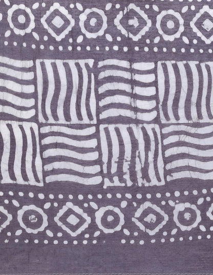 Glorious Grey Coloured Poly Cotton Batik Printed Dupatta | Sudathi