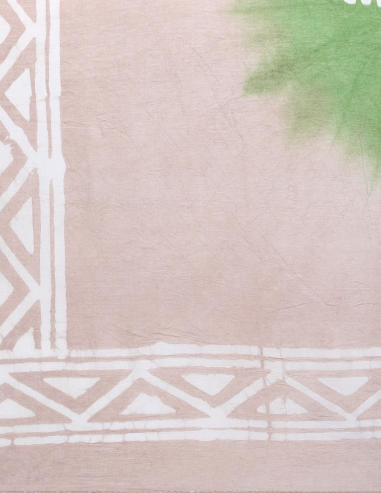 Sparkling Beige, Multicolored Coloured Poly Cotton Batik Printed Dupatta | Sudathi
