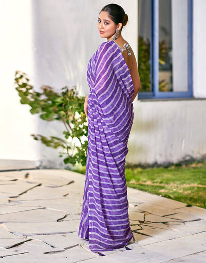 Ready to Wear Purple Georgette Printed Saree