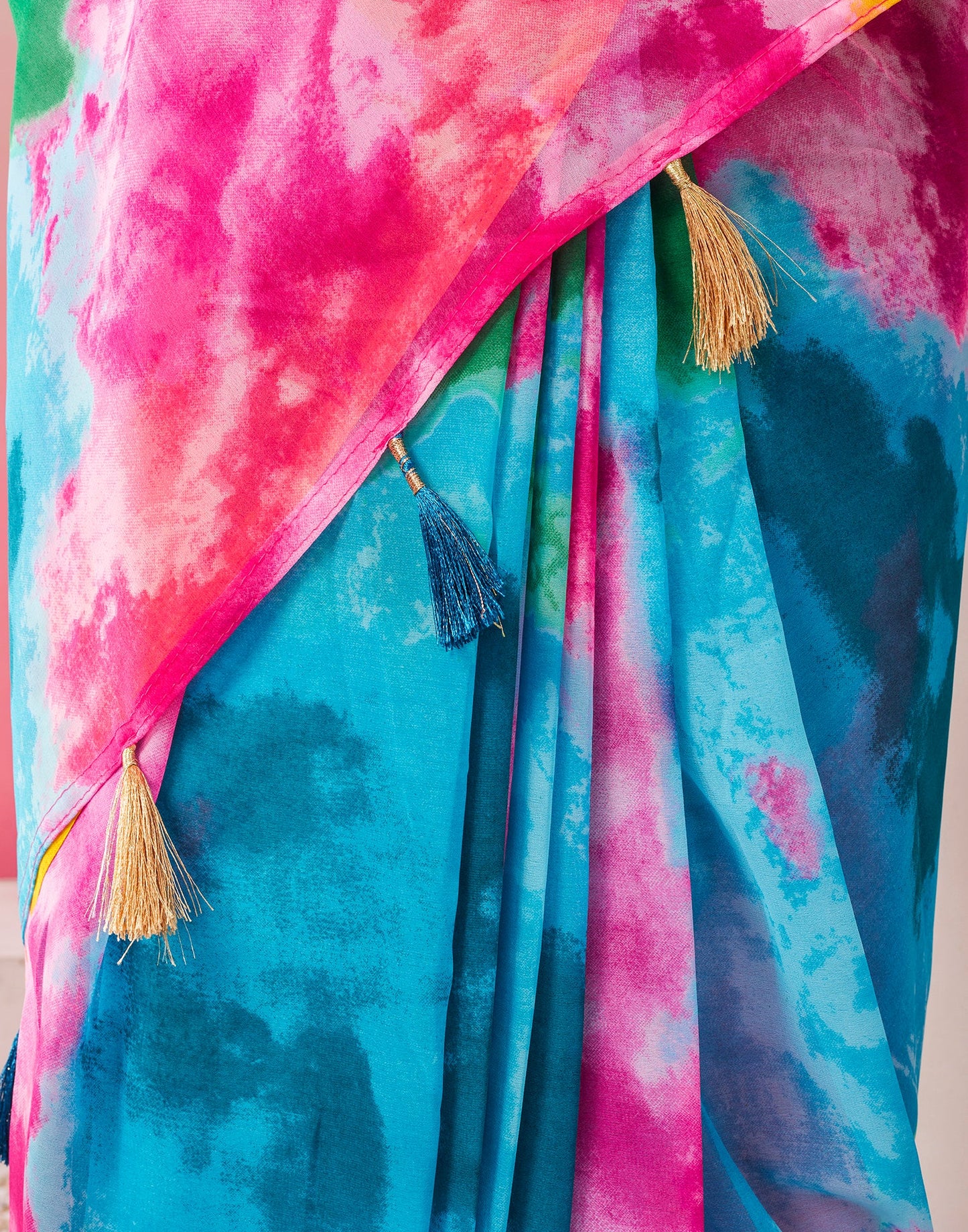 Ready to Wear Multicoloured Georgette Printed Saree