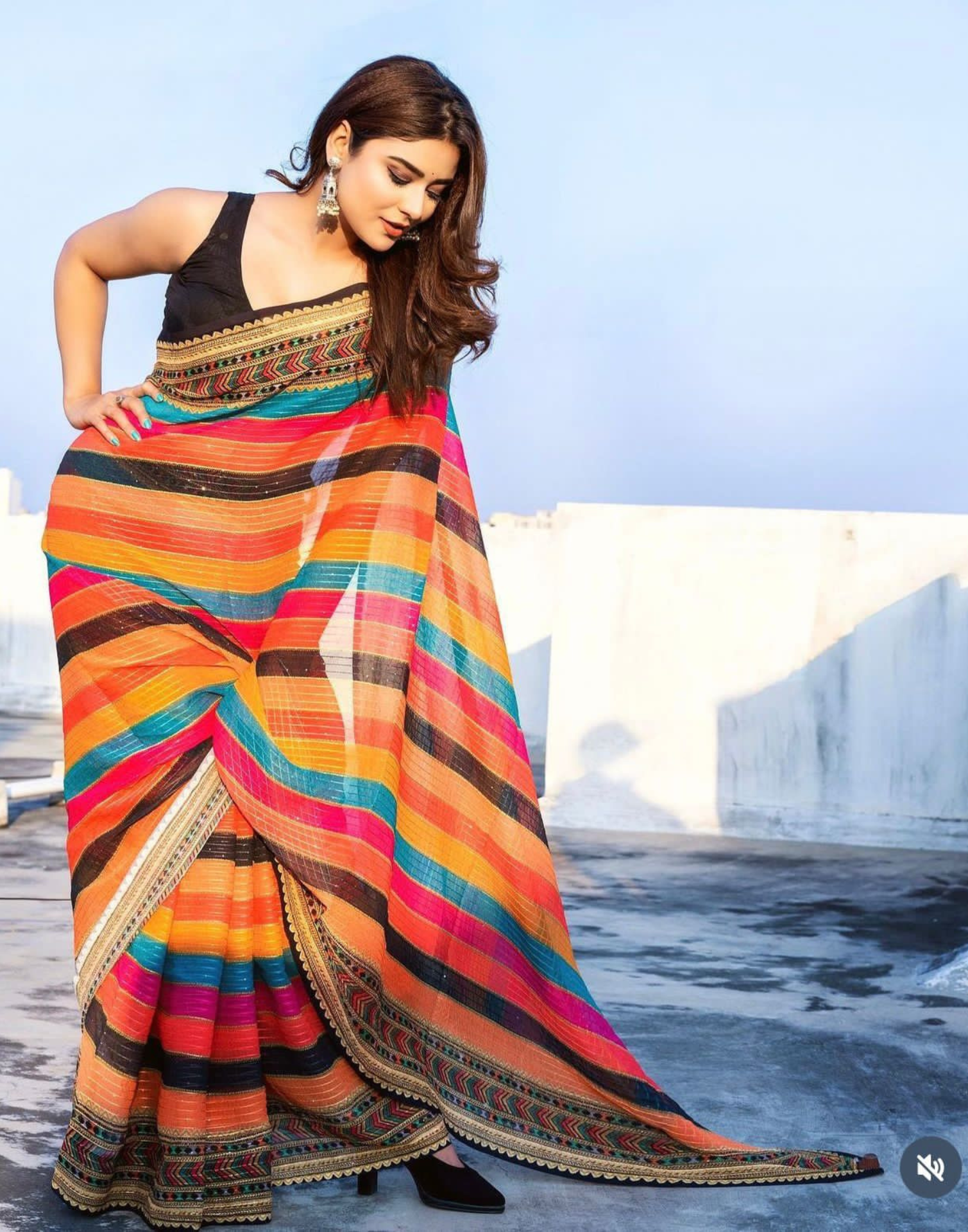 Multicoloured Sequence Saree | Sudathi