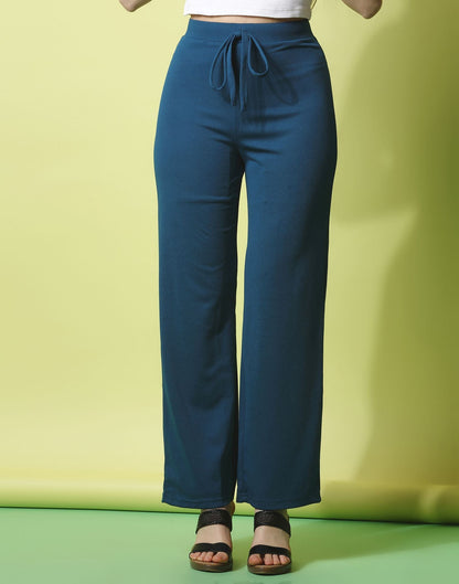 Teal knotted Straight Fit Trouser | Sudathi