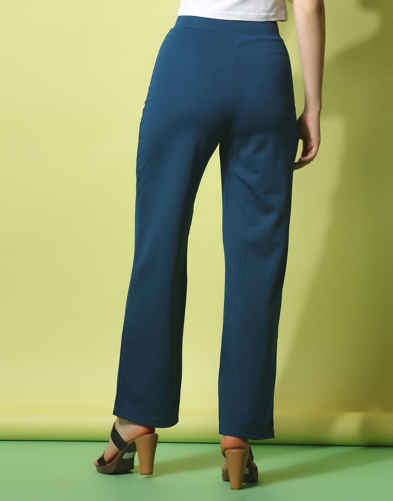 Teal knotted Straight Fit Trouser | Sudathi