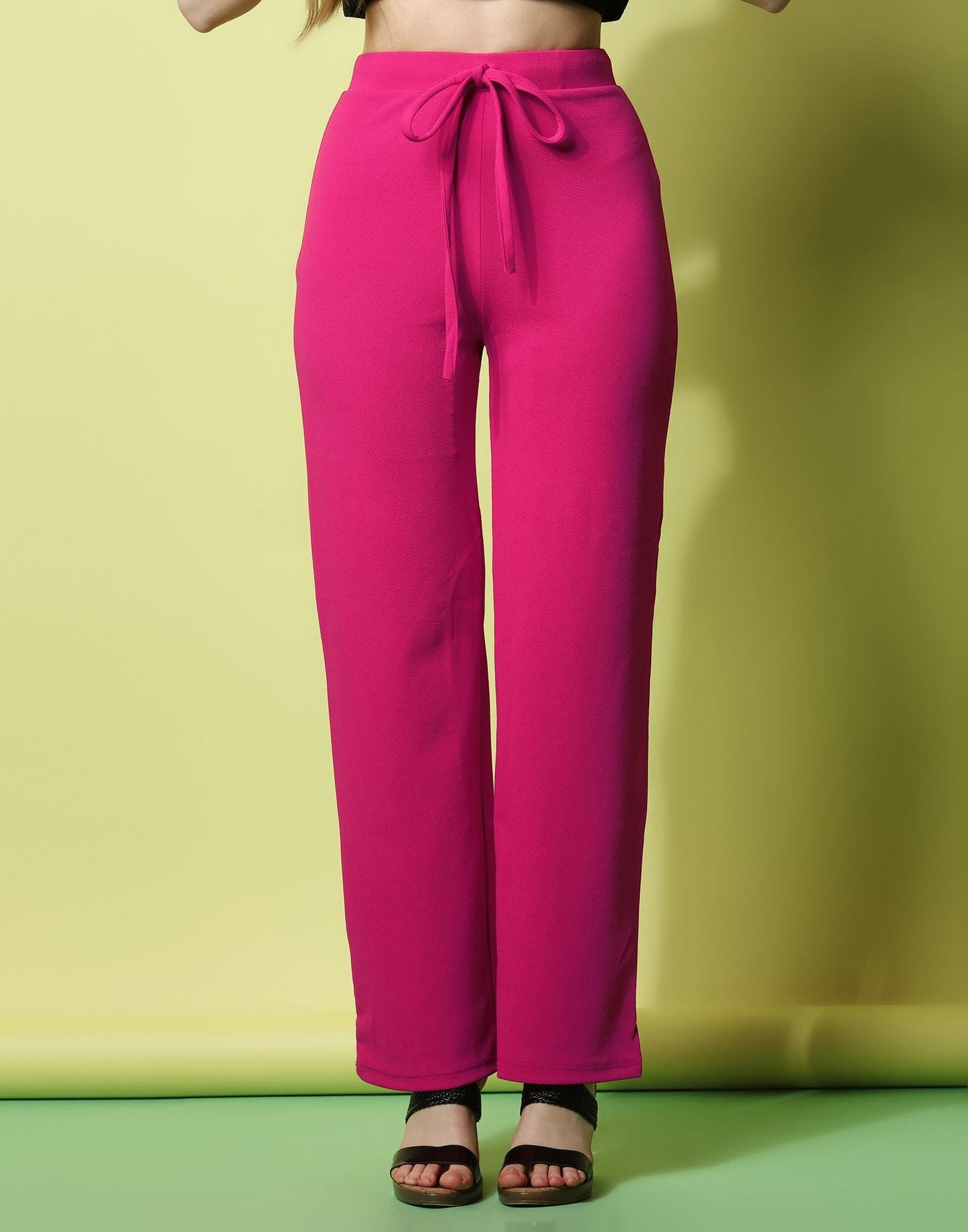 Pink knotted Straight Fit Trouser | Sudathi