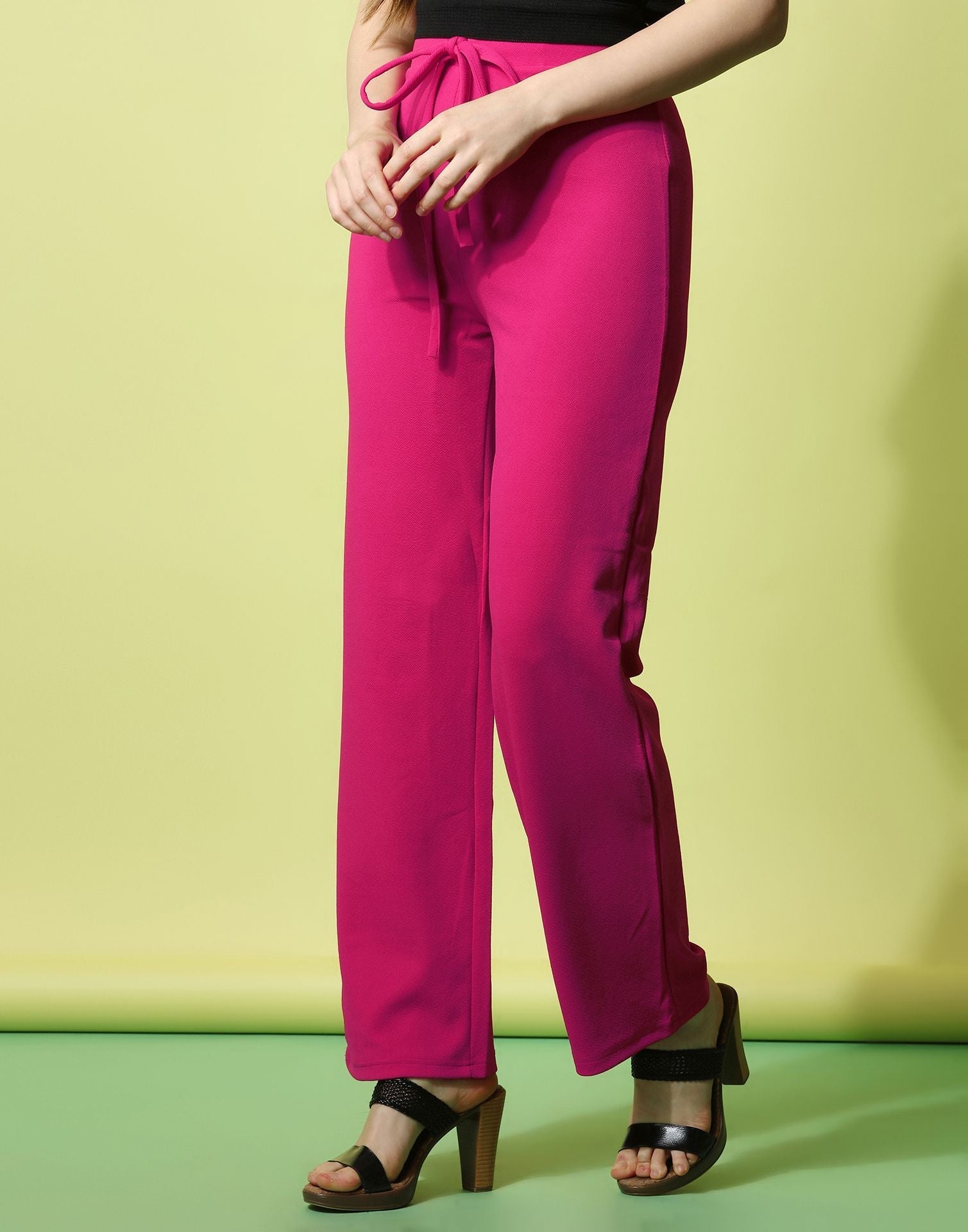 Pink knotted Straight Fit Trouser | Sudathi