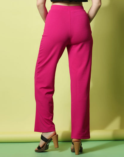 Pink knotted Straight Fit Trouser | Sudathi