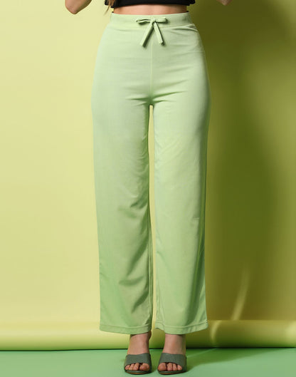 Pista Green knotted Straight Fit Trouser | Sudathi