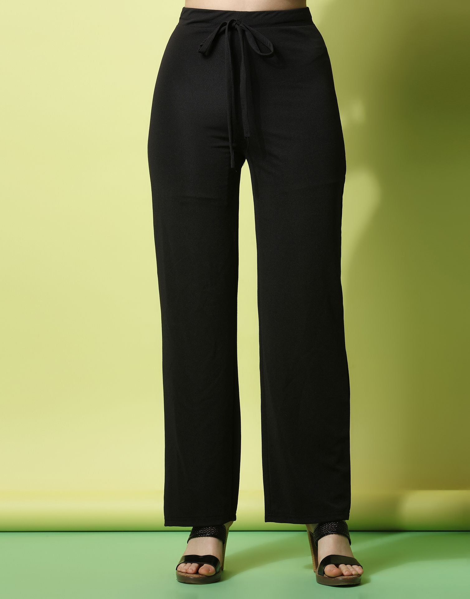 Black knotted Straight Fit Trouser | Sudathi