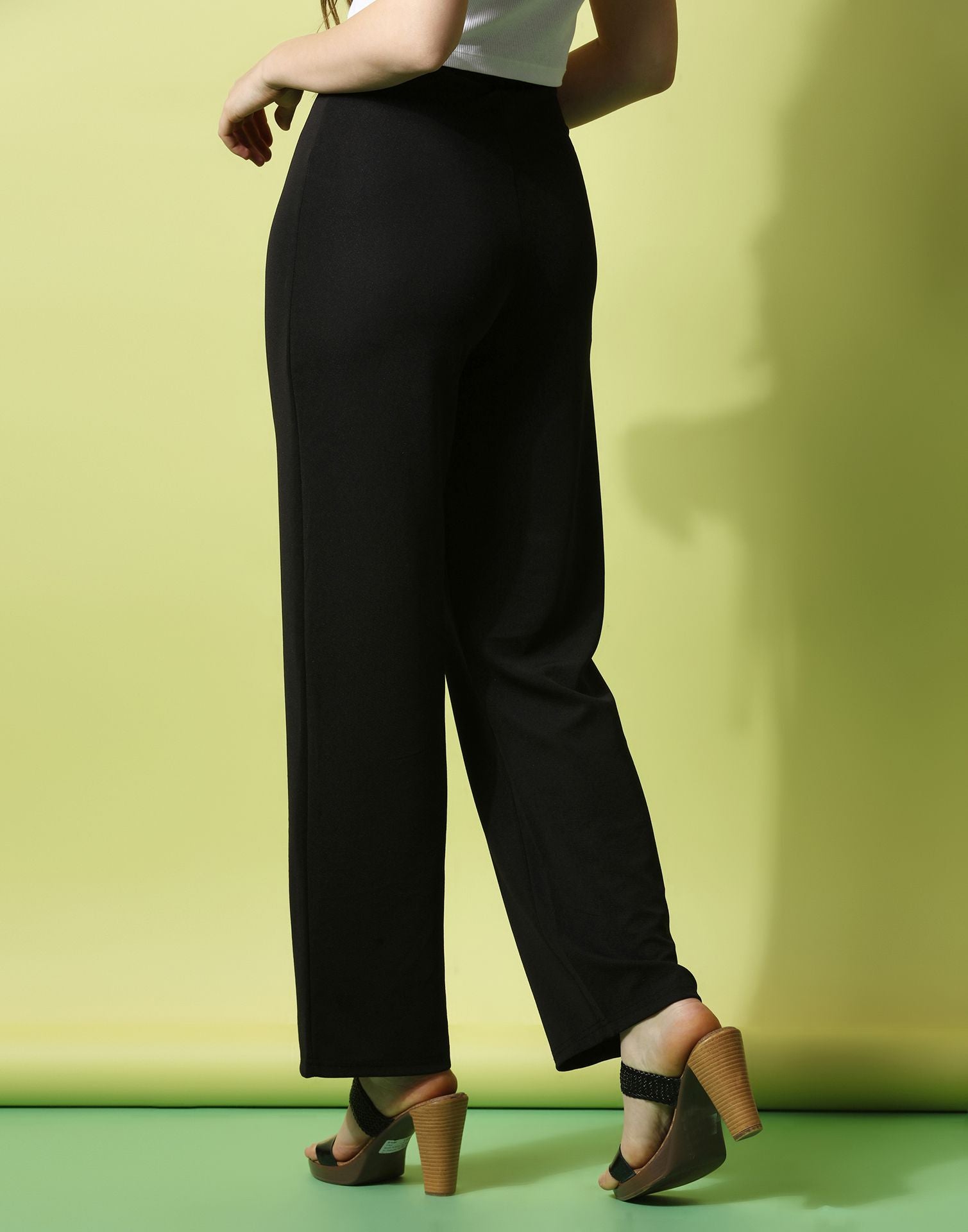 Black knotted Straight Fit Trouser | Sudathi