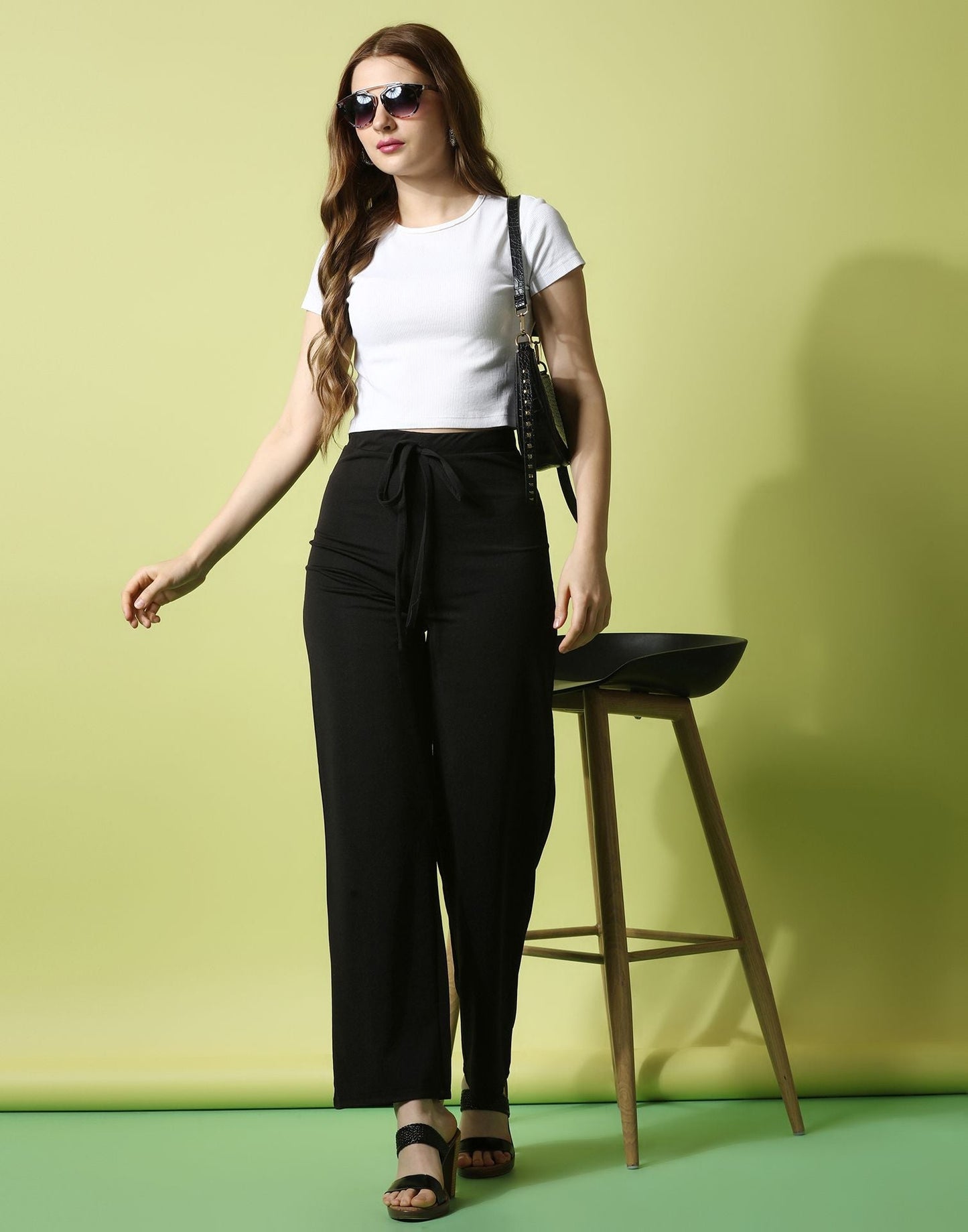 Black knotted Straight Fit Trouser | Sudathi