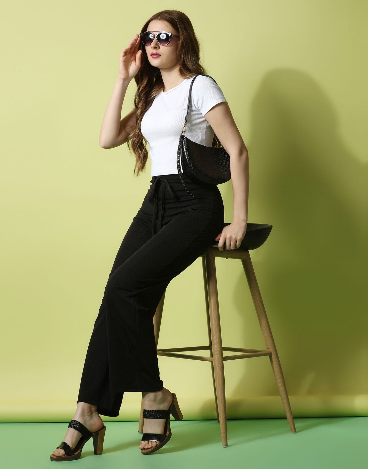 Black knotted Straight Fit Trouser | Sudathi