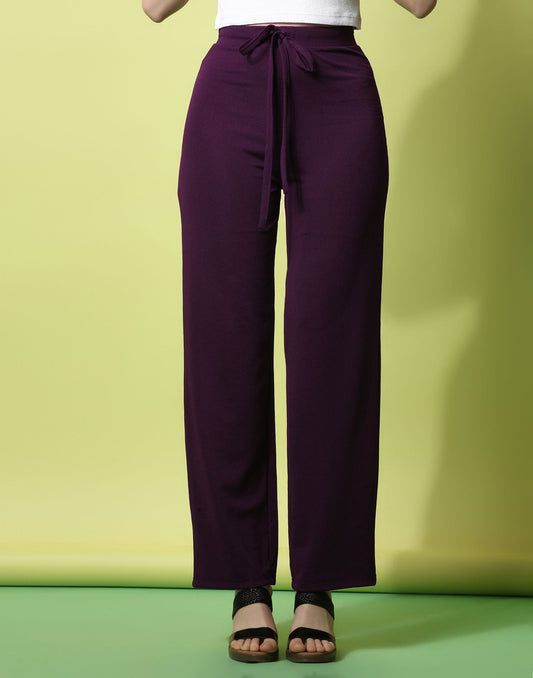 Wine knotted Straight Fit Trouser | Sudathi