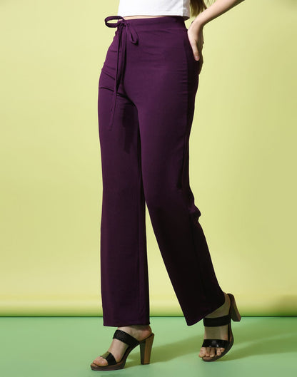 Wine knotted Straight Fit Trouser | Sudathi