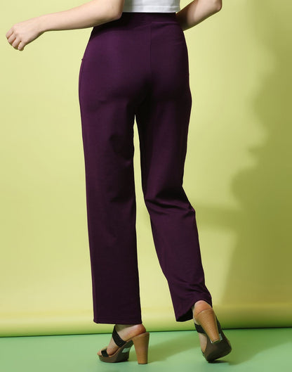 Wine knotted Straight Fit Trouser | Sudathi