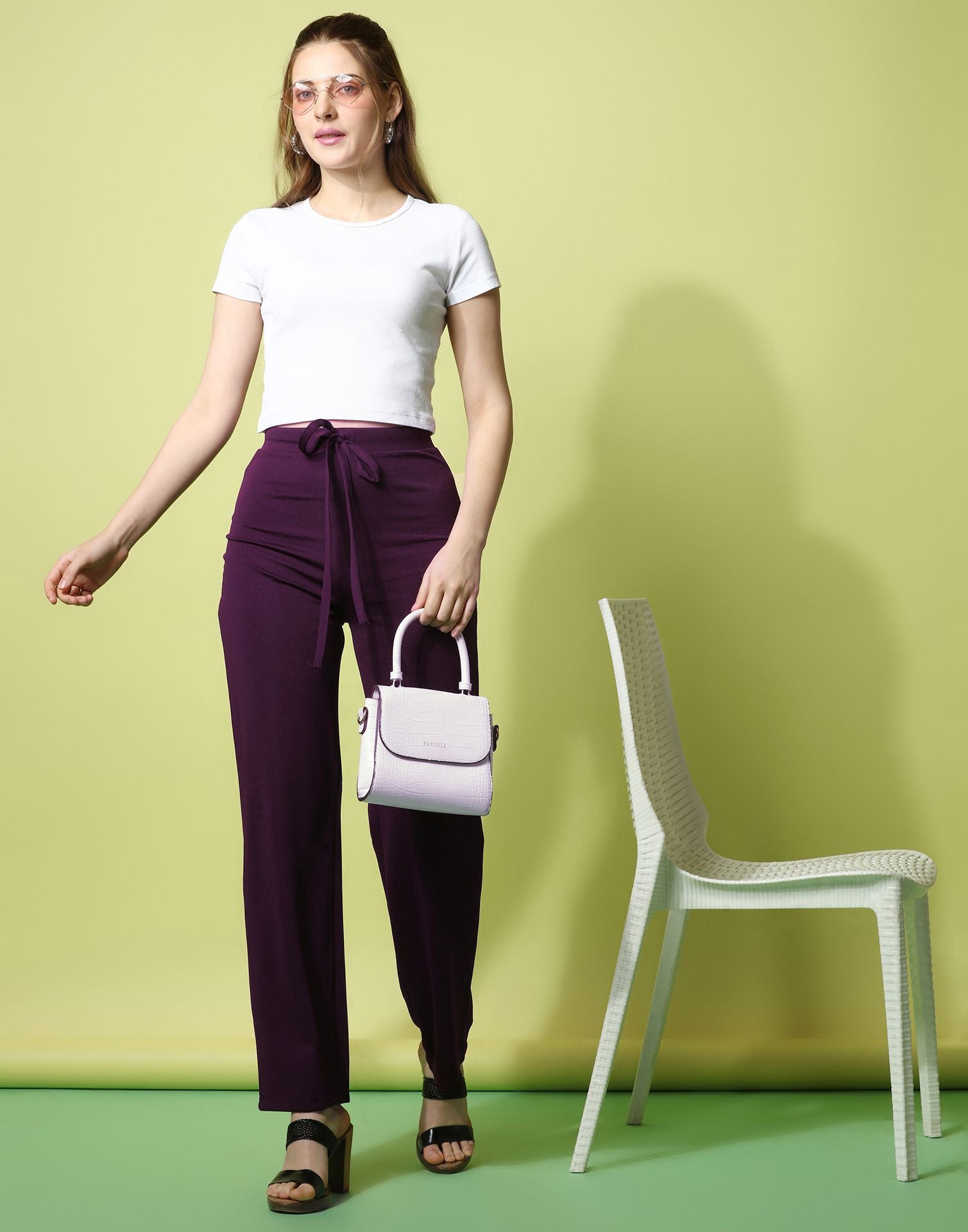 Wine knotted Straight Fit Trouser | Sudathi