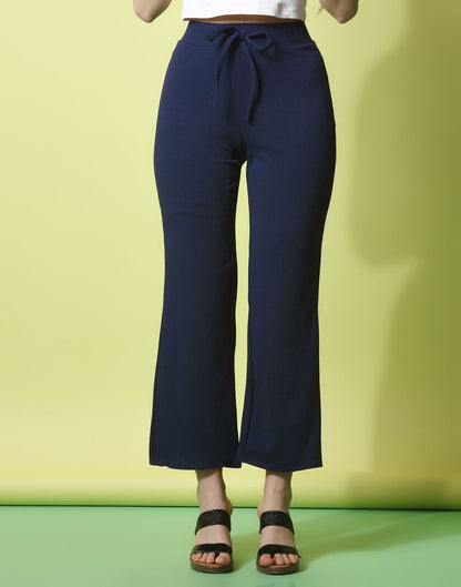 Blue knotted Straight Fit Trouser | Sudathi