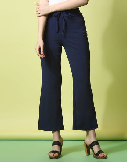 Blue knotted Straight Fit Trouser | Sudathi