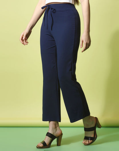 Blue knotted Straight Fit Trouser | Sudathi