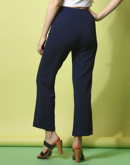 Blue knotted Straight Fit Trouser | Sudathi