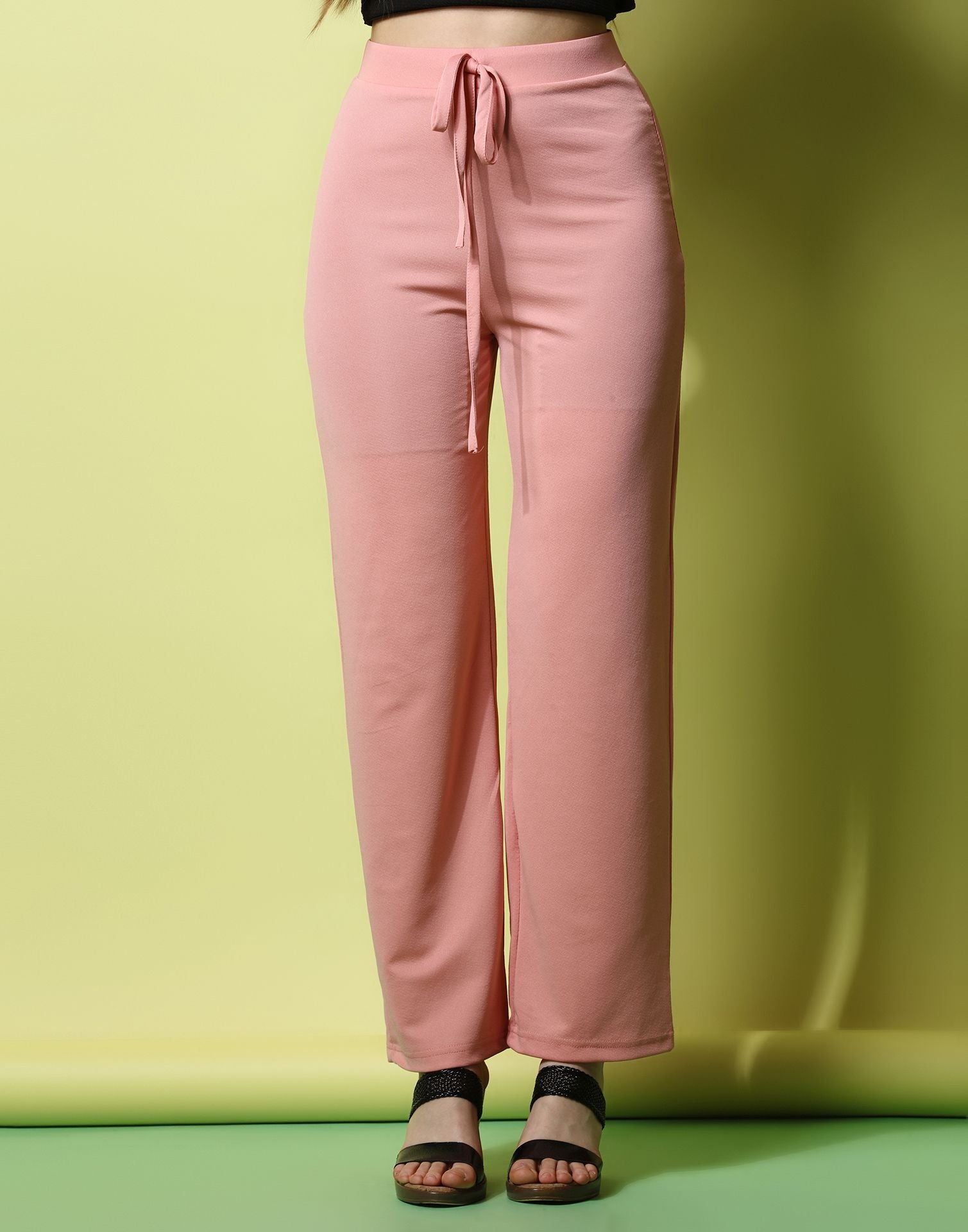 Peach knotted Straight Fit Trouser | Sudathi