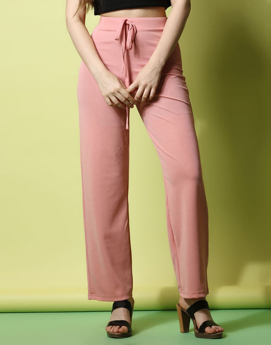 Peach knotted Straight Fit Trouser | Sudathi