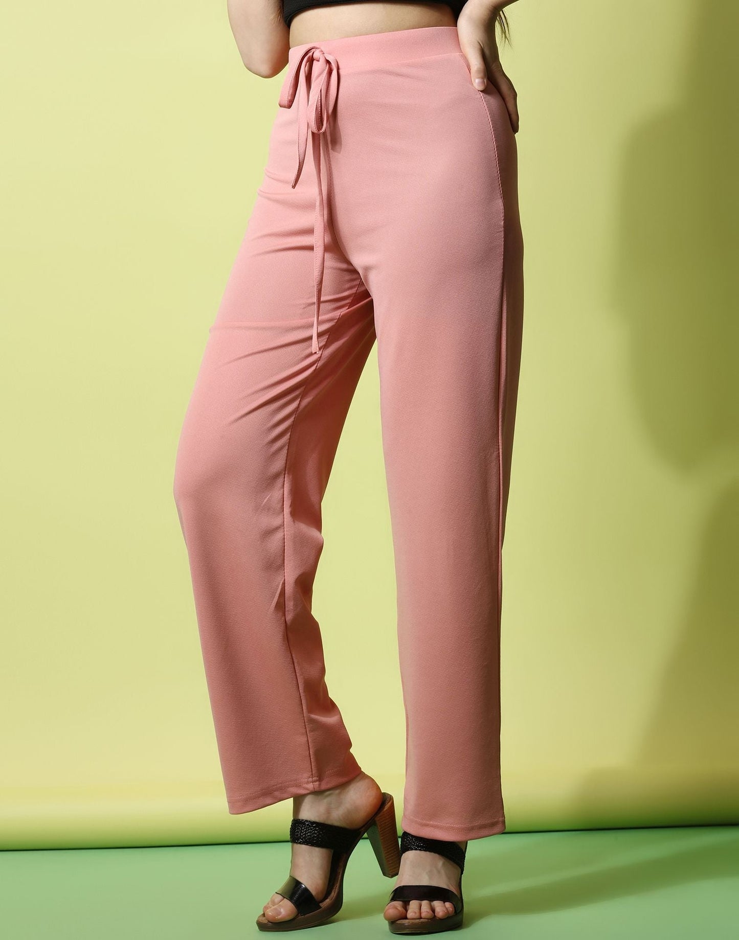 Peach knotted Straight Fit Trouser | Sudathi