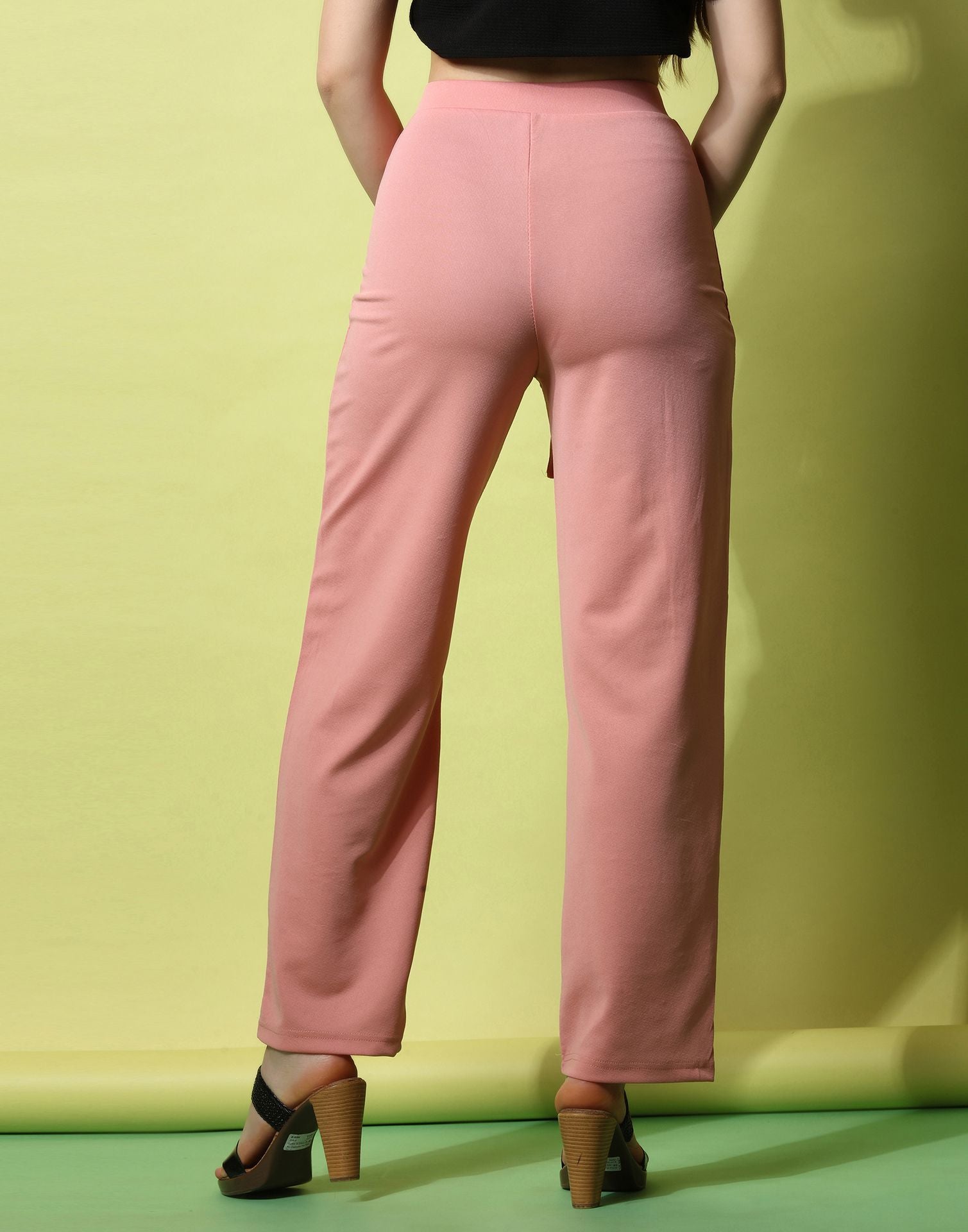 Peach knotted Straight Fit Trouser | Sudathi