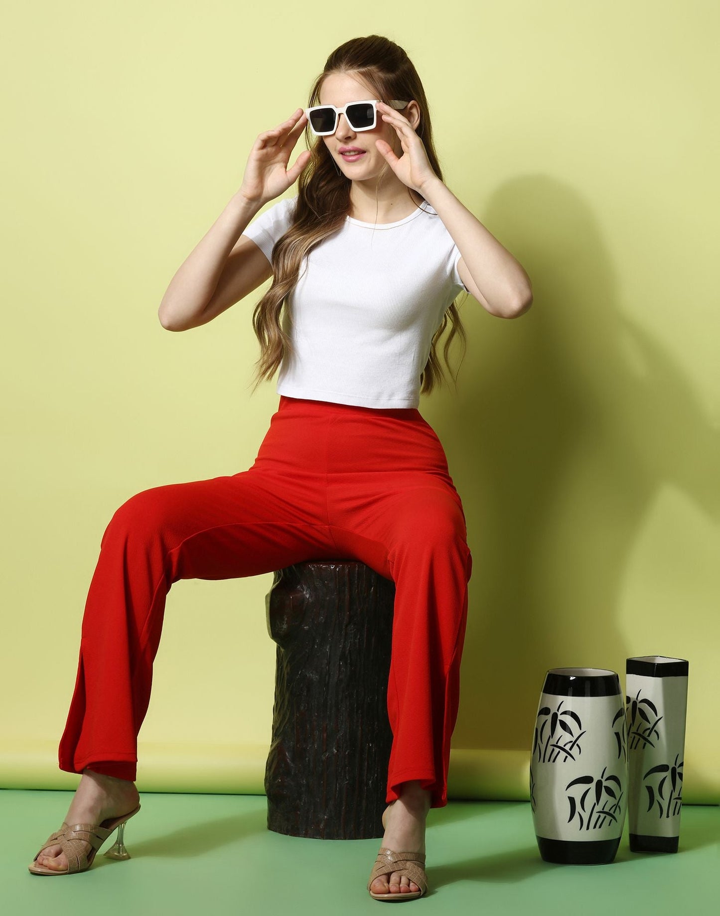 Red Flared Trouser | Sudathi