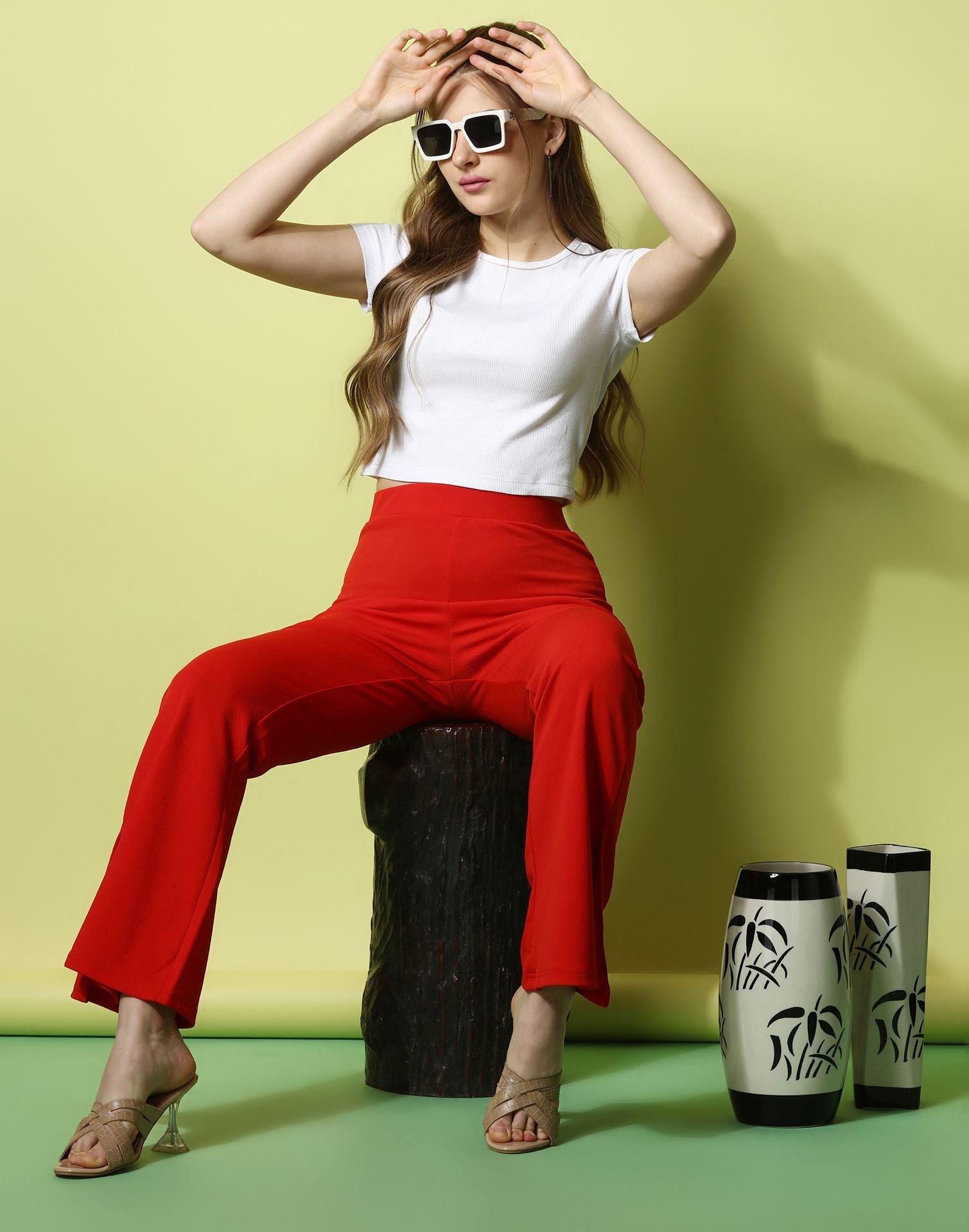 Red Flared Trouser | Sudathi