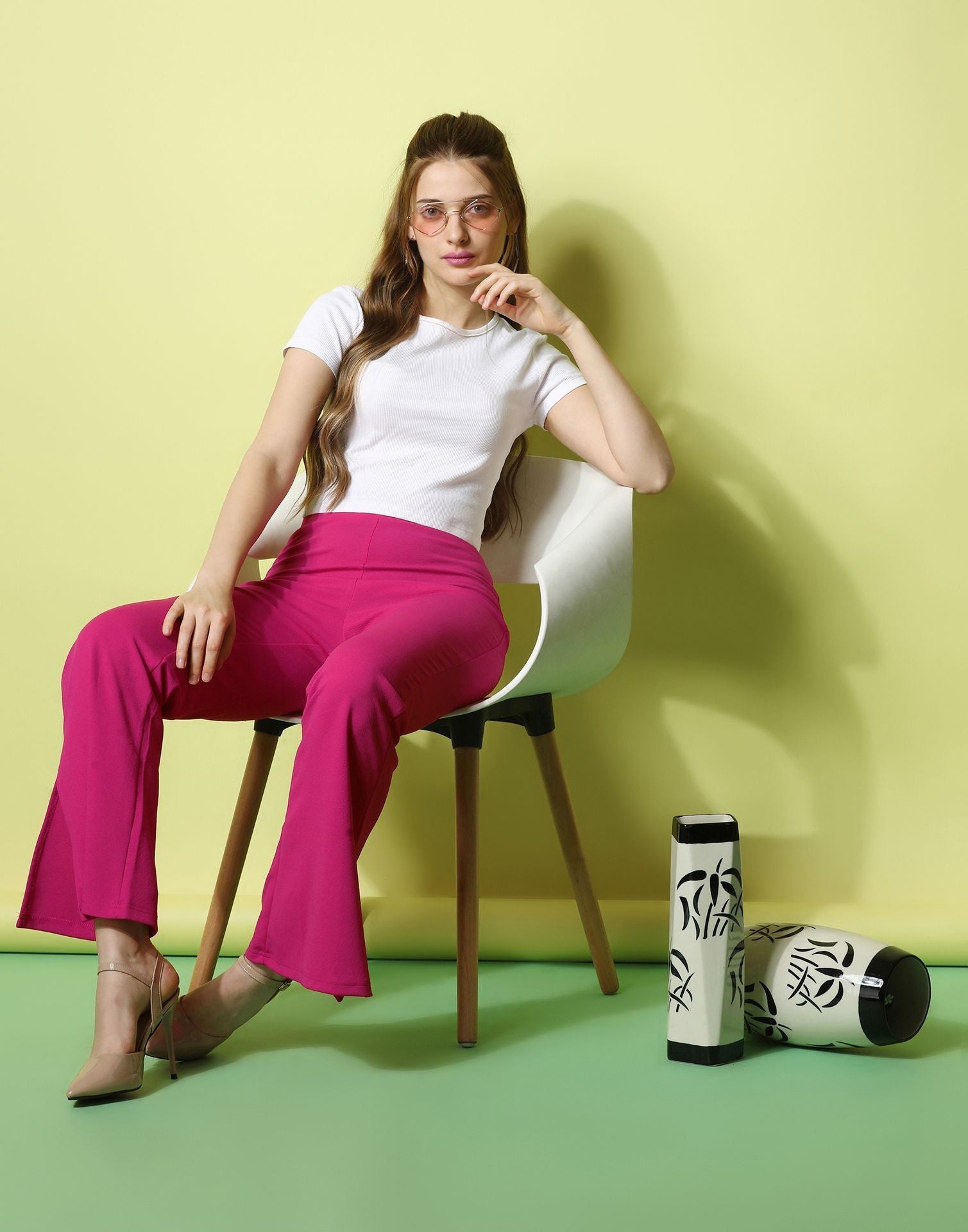 Pink Flared Trouser | Sudathi