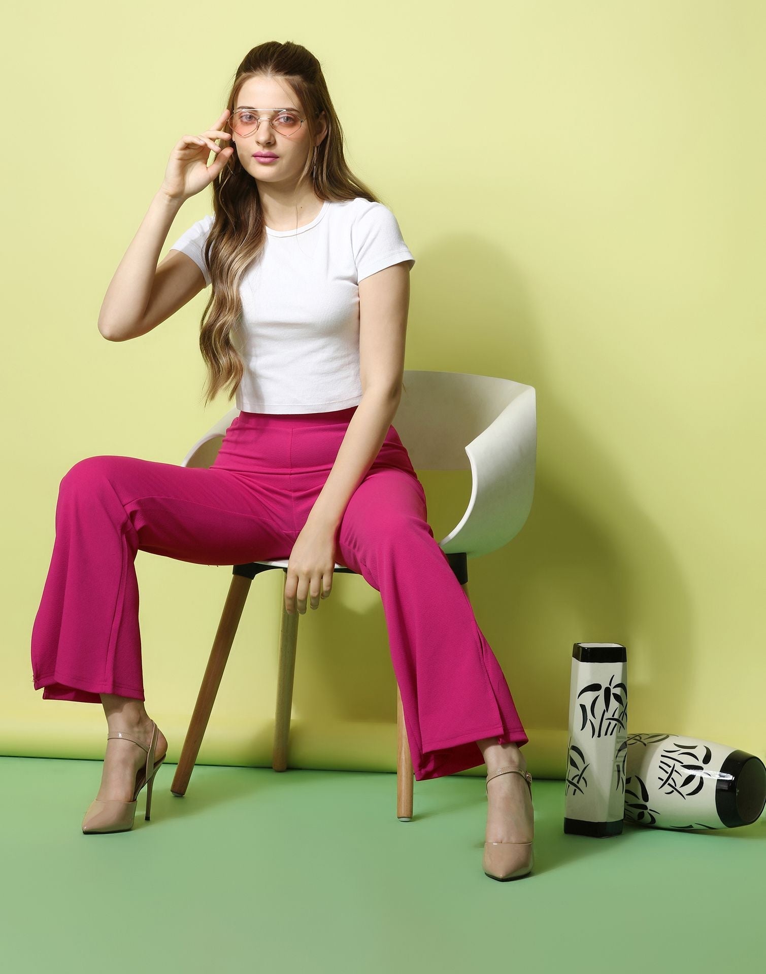 Pink Flared Trouser | Sudathi