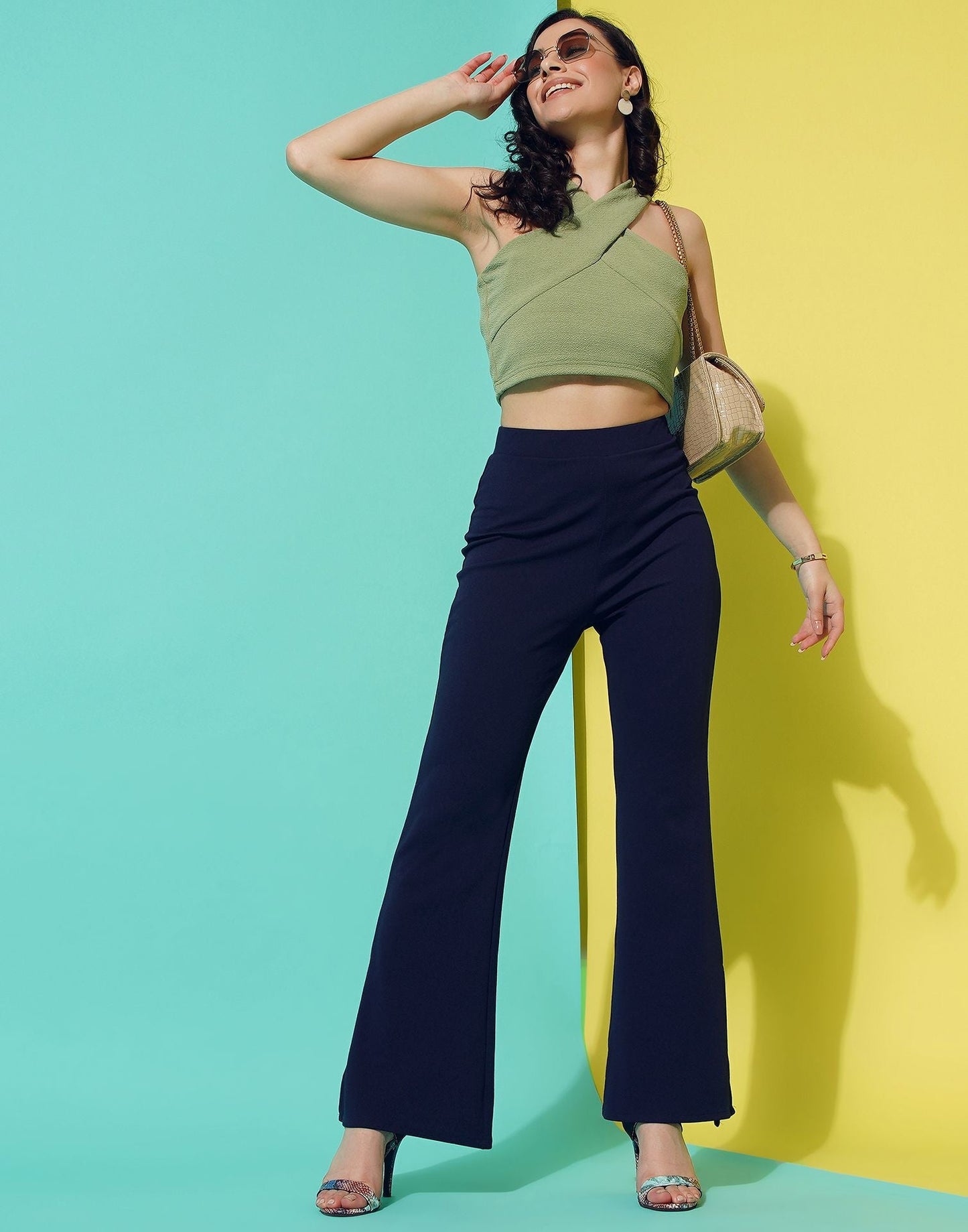 Blue Flared Trouser | Sudathi