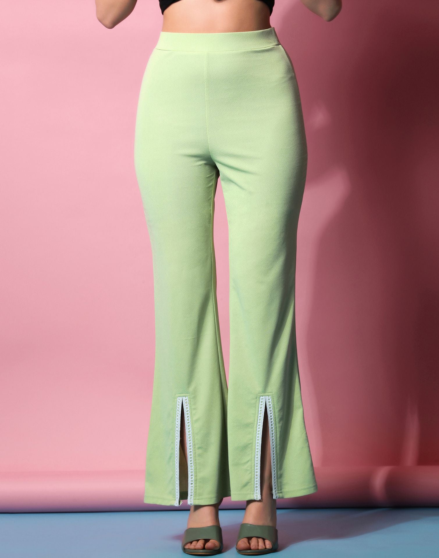 Pista Green Flared Trouser | Sudathi