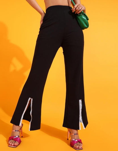 Black Flared Trouser