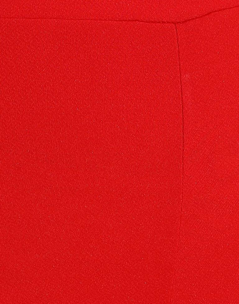 Red Straight Fit Trouser