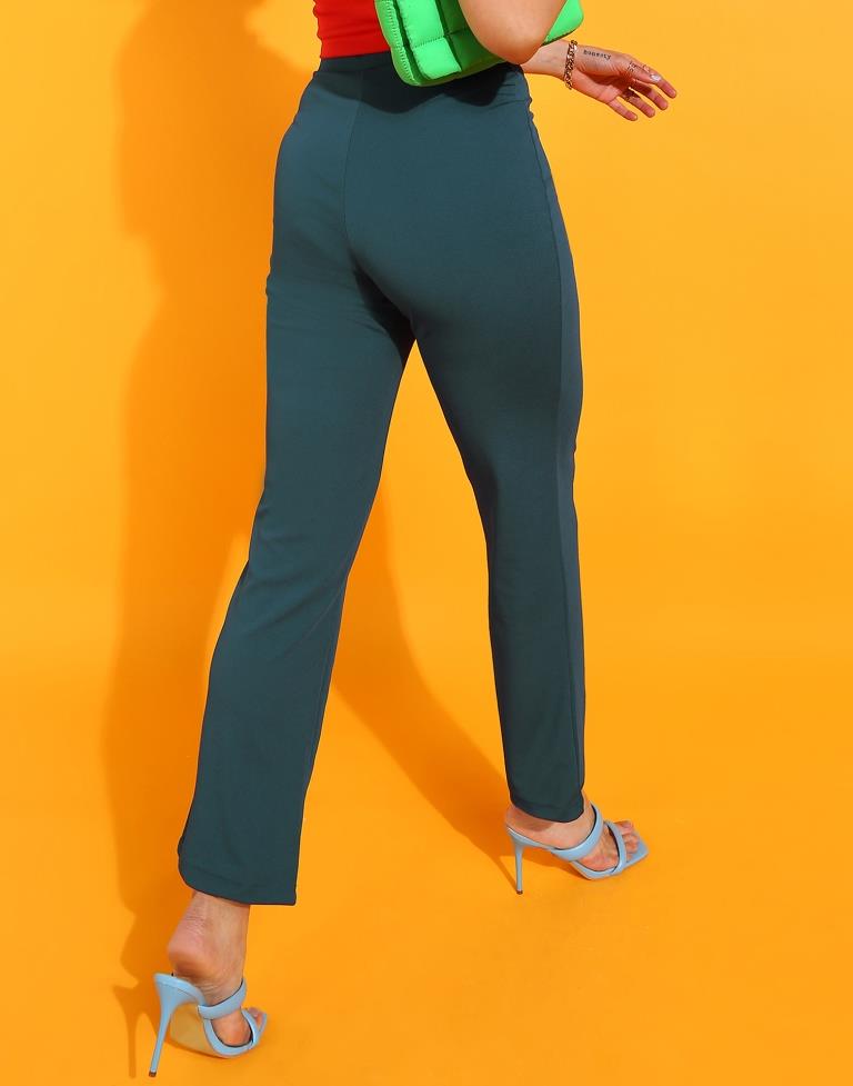 Teal Straight Fit Trouser
