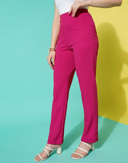 Pink Straight Fit Trouser | Sudathi