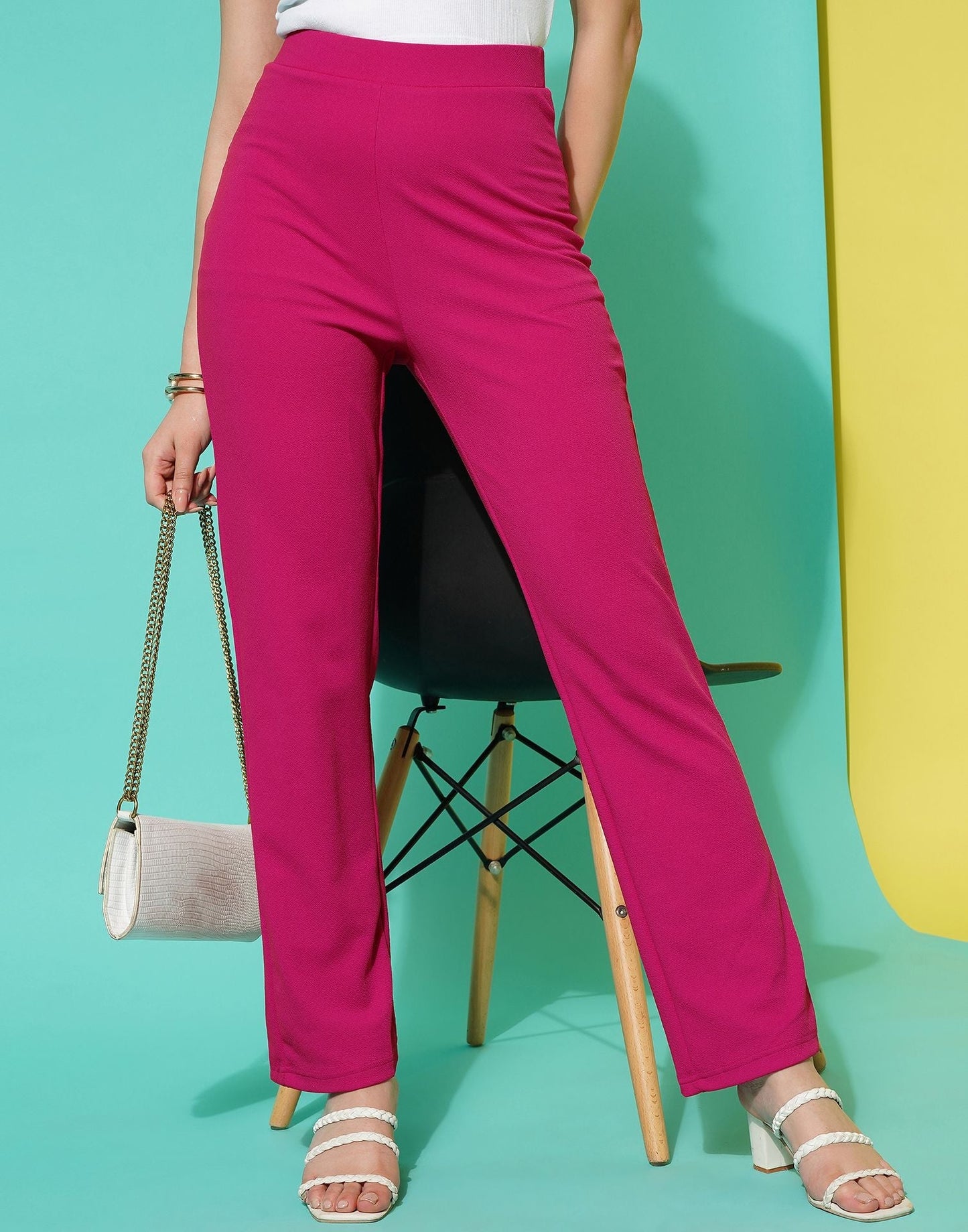 Pink Straight Fit Trouser | Sudathi