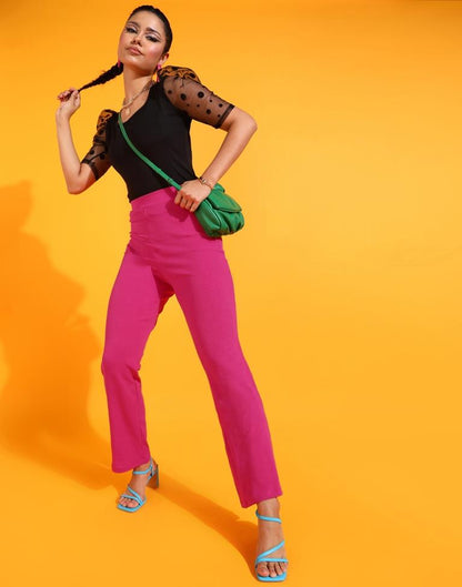 Pink Straight Fit Trouser