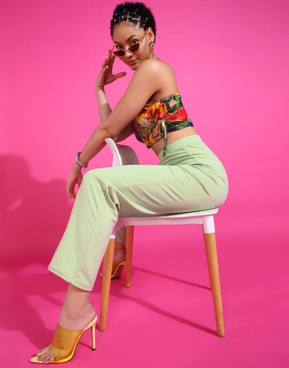 Pista Green Straight Fit Trouser