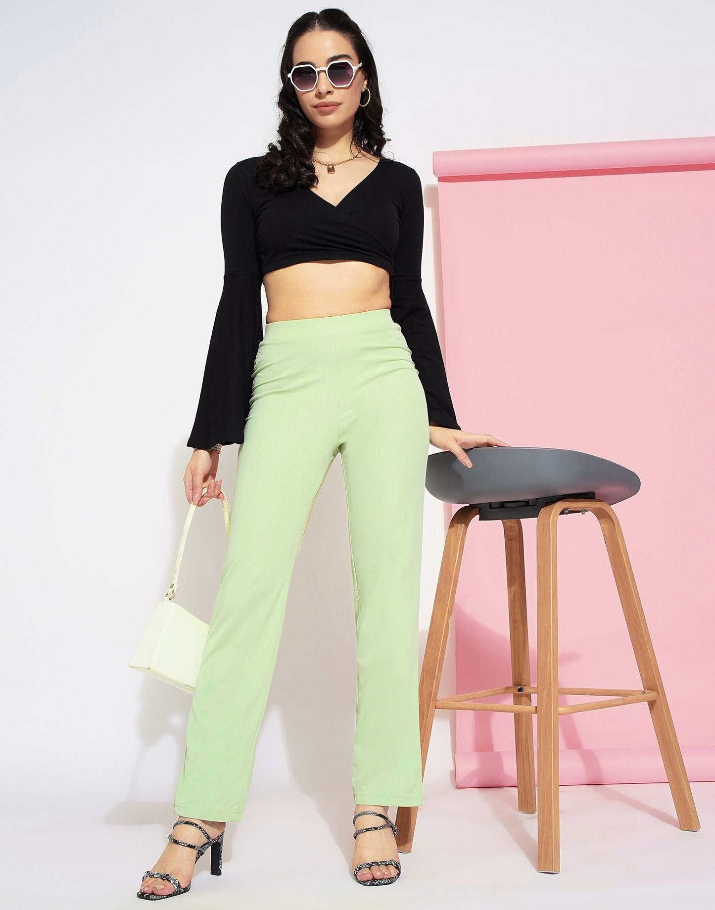 Pista Green Straight Fit Trouser | Sudathi